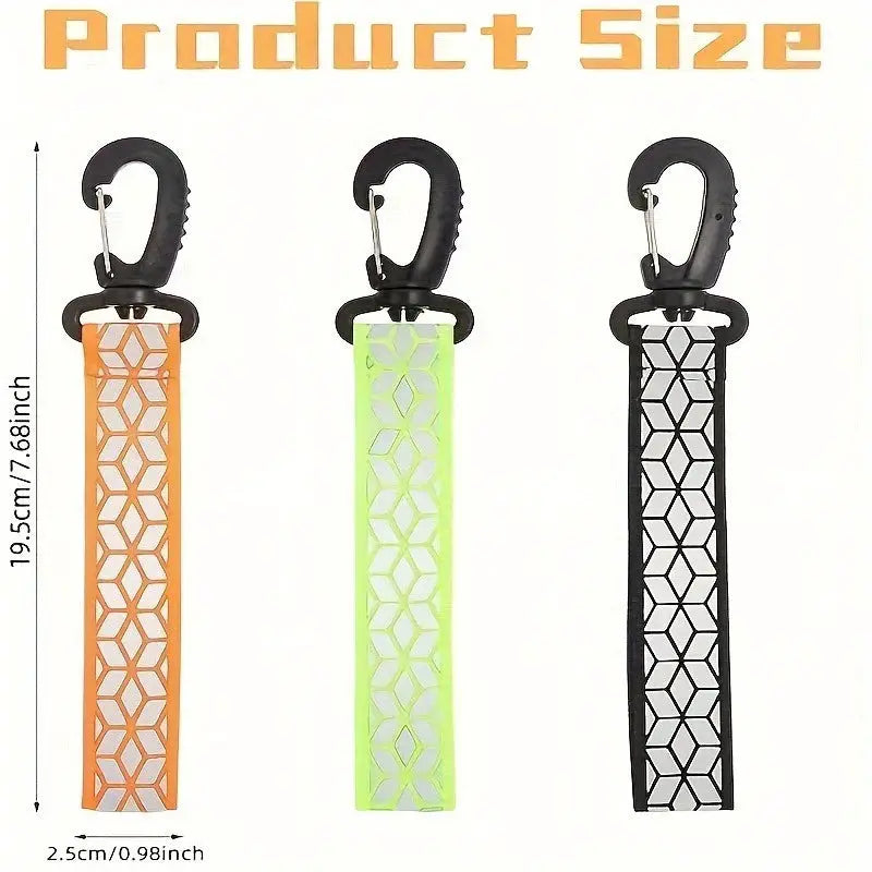 Reflective Straps Pendant Keychains 2Pcs For Outdoor Safety Night Running Cycling Backpack Lightweight Bright
