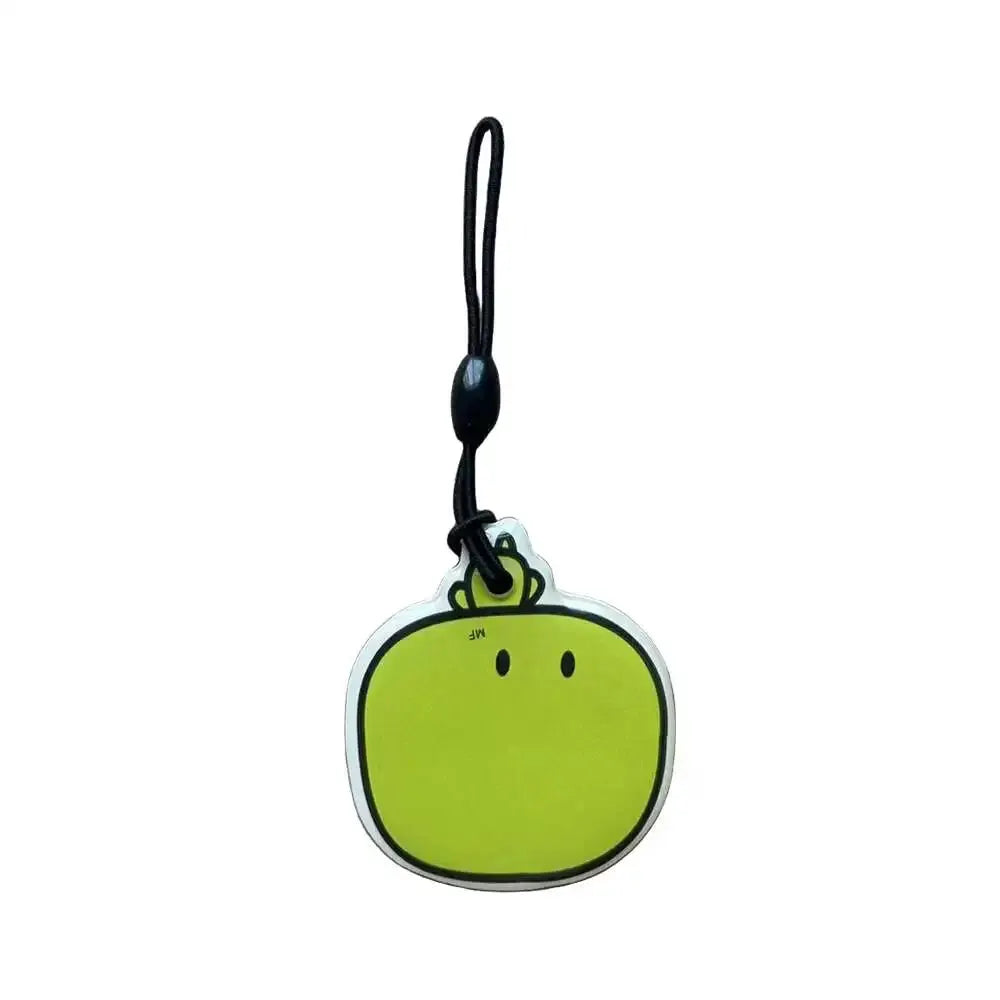Key fob RFID tag, apple-shaped green with black lanyard, waterproof 13.56MHz UID rewritable NFC card