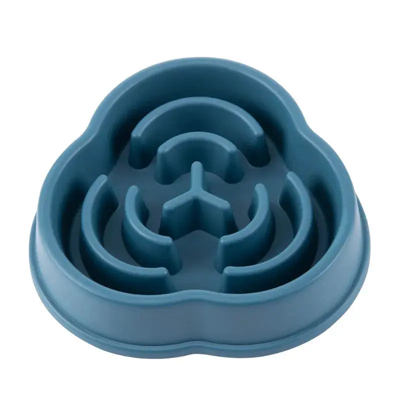 Simples Market blue silicone slow-feeder pet bowl for cats and dogs, anti-choking, non-slip round design