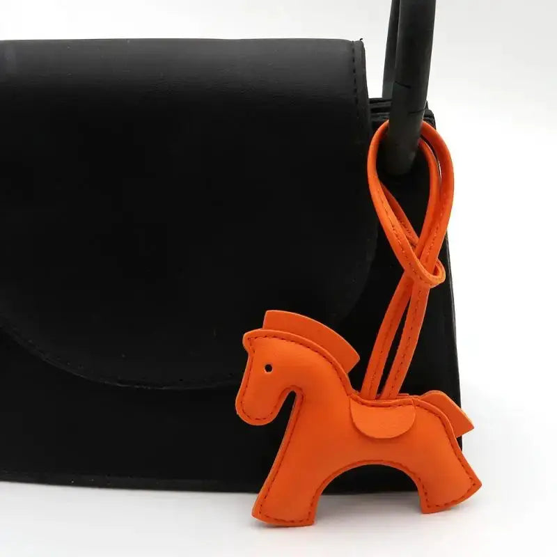 Premium PU Leather Pony Embellishment Car Keychain Multicolor Horse Design For Bags Keys Gift Birthday