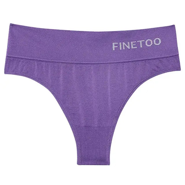Thong underwear FINETOO purple high-waist seamless panty from Simples Market