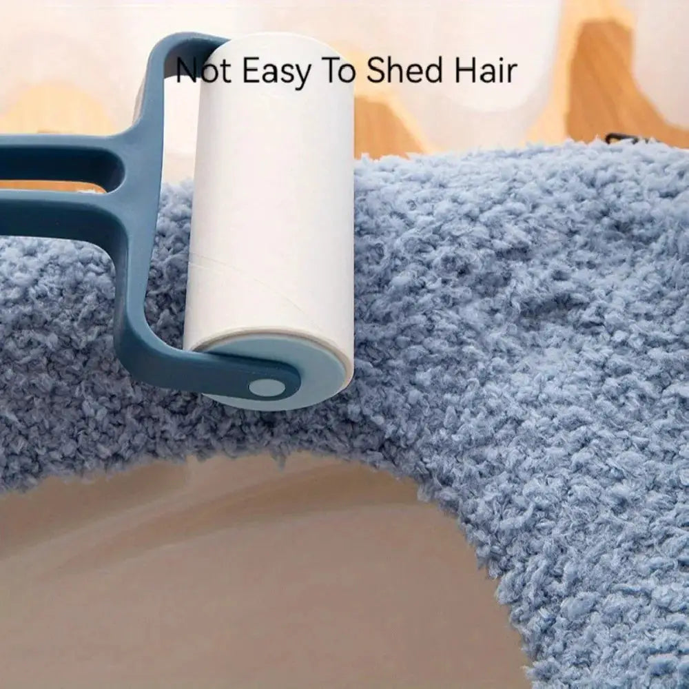 Toilet seat cushion set, winter thickened, blue fuzzy covers with zipper handle, machine washable, universal home use.