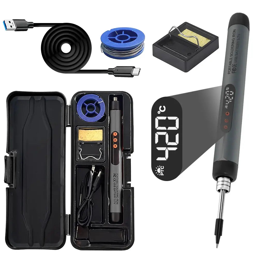 USB Soldering Iron Mini Portable Soldering Tool With Type C Charging 800mAh Battery Adjustable Temperature For DIY Use