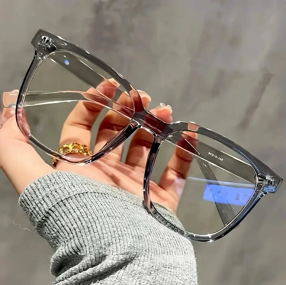 GlareGuard 3 Pairs Universal Fashion Glasses Set Square Frames Blue Light Blocking Lenses
