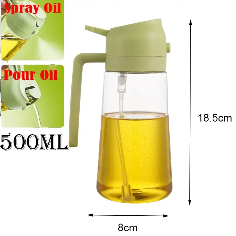 2 In 1 500ml Plastic Kitchen Oil Sprayer Bottle For Olive Oil Dispenser BBQ Baking Roasting