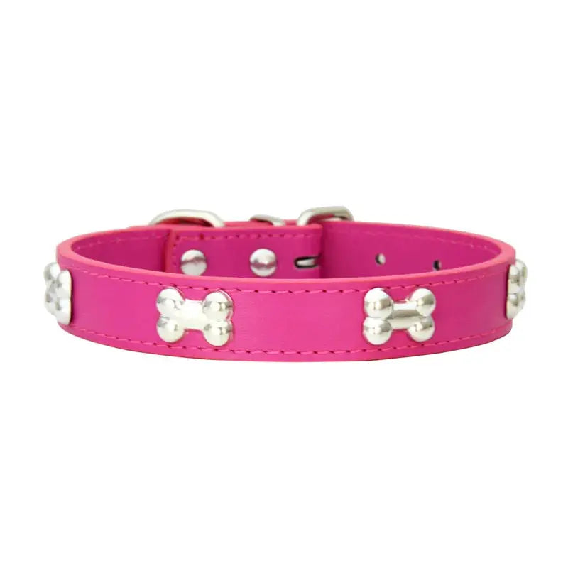 Bone Leather Durable Pet Collar For Dogs And Cats Puppies Pugs Chihuahuas Small And Large