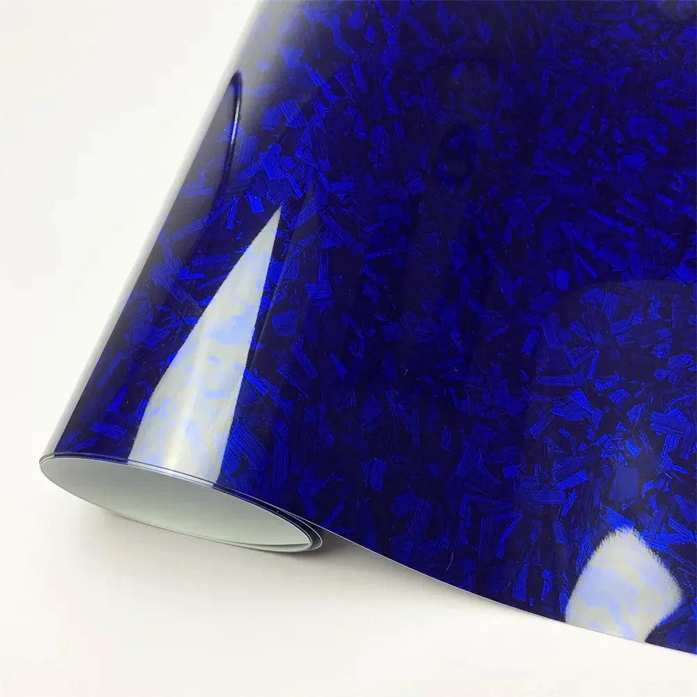 Glossy Laser Forged Carbon Fiber Vinyl Wrap Self Adhesive Car Film For Automotive Styling Interior Exterior Waterproof