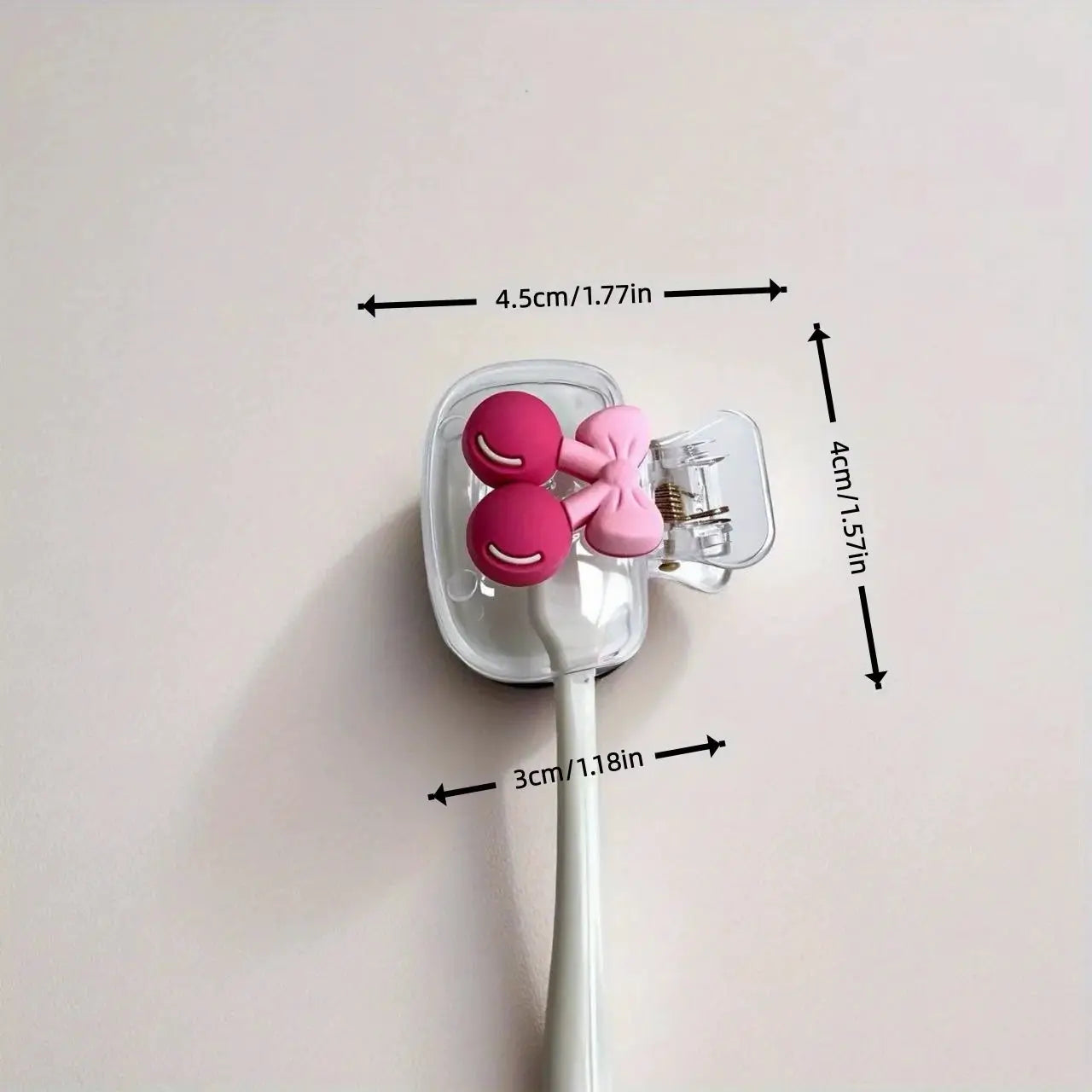 Cute Cherry Design Toothbrush Holder With Cherry Pattern Protects Toothbrush Head And Dual Drainage Holes