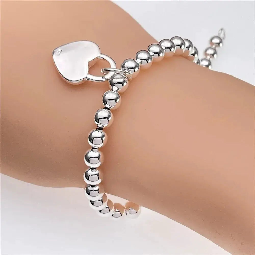 925 Sterling Silver Fine Chain Bracelet For Women And Men With Charms Wedding Gift Fashion Jewelry