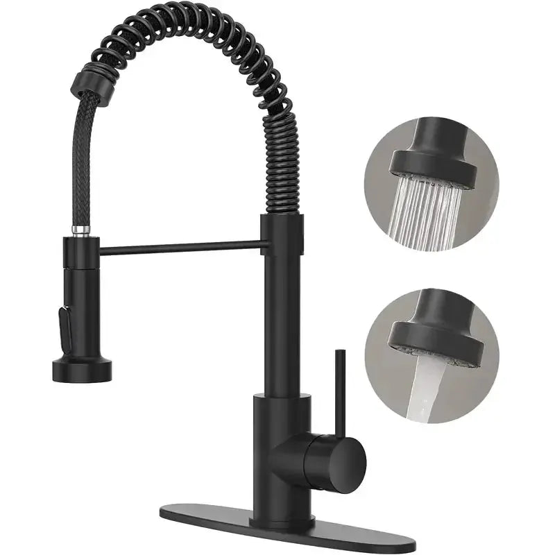 PHANCIR kitchen faucet by Simples Market, brushed nickel finish, pull-down sprayer
