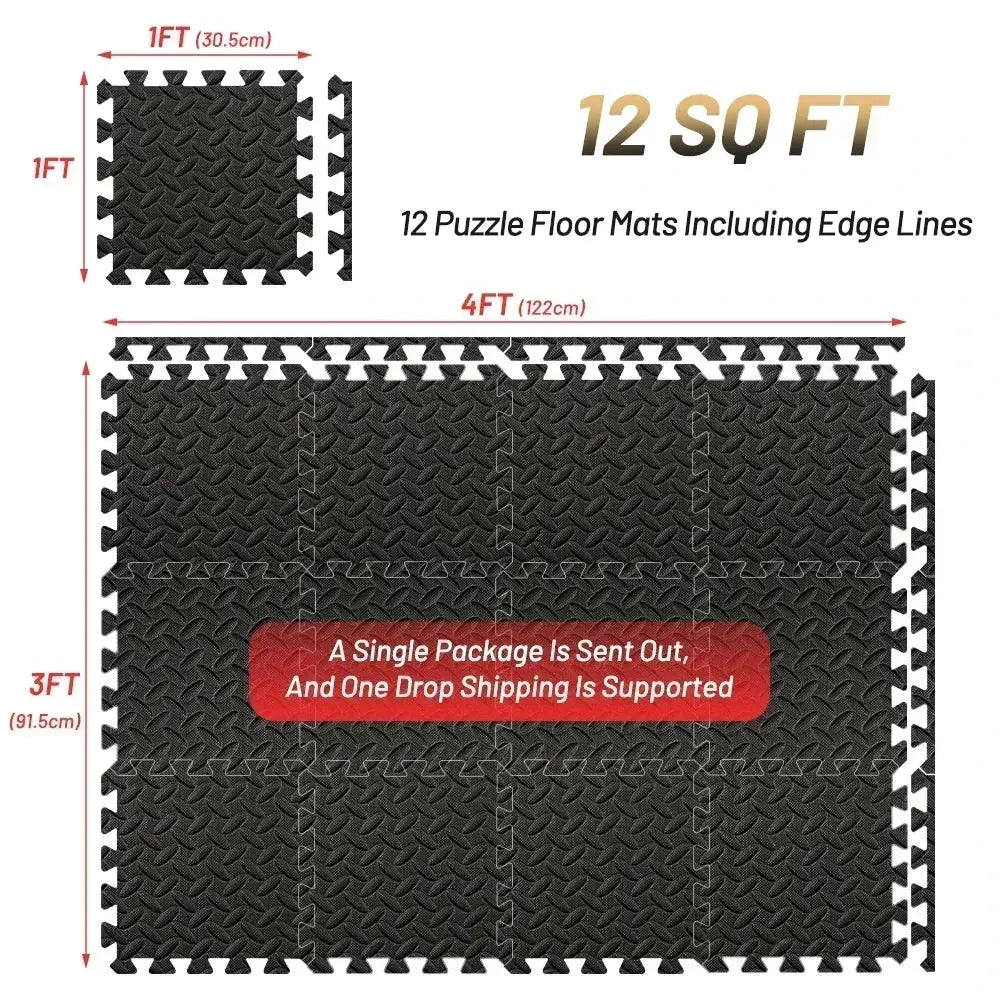 4 To 20 Pieces Puzzle Fitness Mat EVA Interlocking Foam Floor Tiles For Home Gym Non Slip Floor Mat For Kids