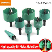 1 Piece 16 to 200mm Bimetal Wood Hole Saw Drill Bit HSS Steel M42 Core Suitable for Downlight Plasterboard Opening