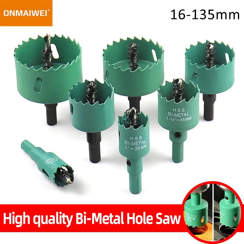 1 Piece 16 to 200mm Bimetal Wood Hole Saw Drill Bit HSS Steel M42 Core Suitable for Downlight Plasterboard Opening