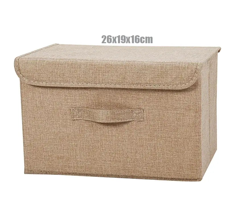 Simples Market CD storage box with lid, washable cotton-linen fabric, 26x19x16cm