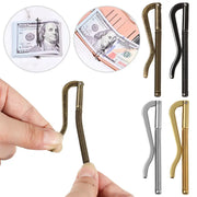Simples Market metal money clip wallet with spring clamp; set of 4 finishes in bronze, black, silver, and gold