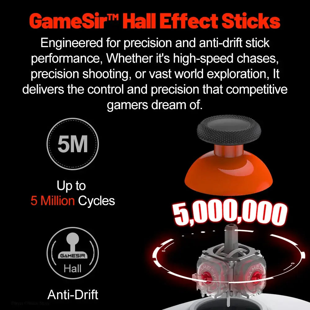 GameSir Nova Lite Controller For Nintendo Switch PC Steam Android iOS Hall Effect Joysticks With Dual Rumble