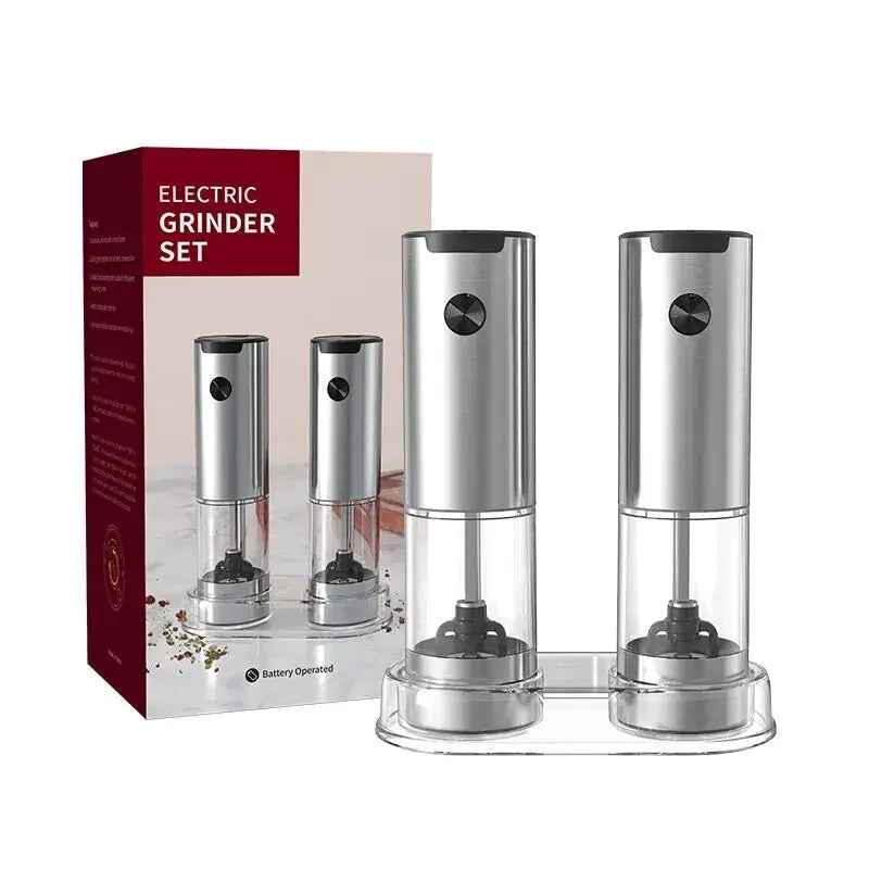 Electric Automatic Pepper And Salt Grinder With LED Light Adjustable Coarseness For Kitchen Use