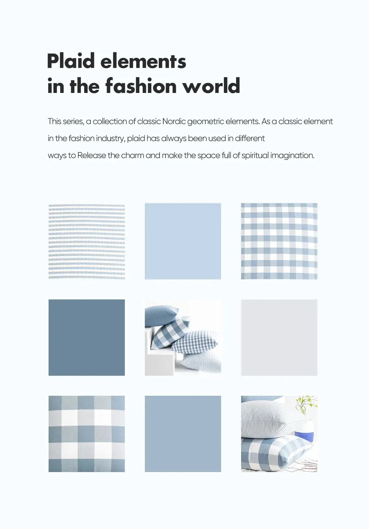 LEEJOOM light blue plaid pillow cover for decorative sofa cushions, 30x50cm/45x45cm, 1pc.