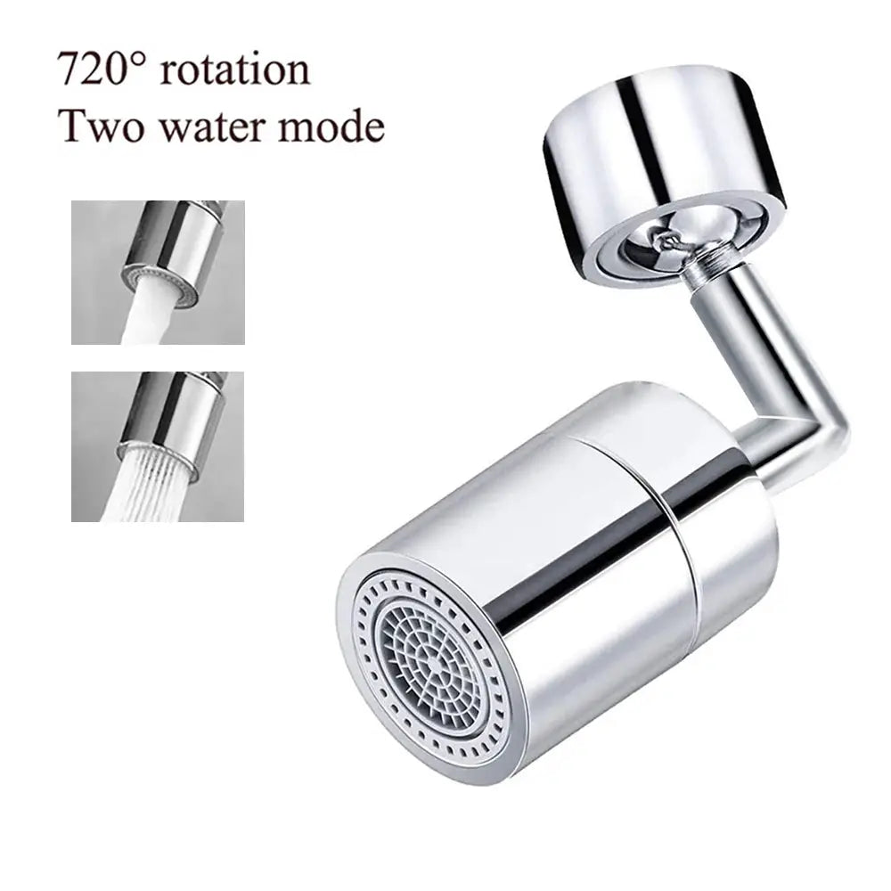 Chrome faucet sprayer head with 720° rotatable design; water-saving plastic aerator for basin taps