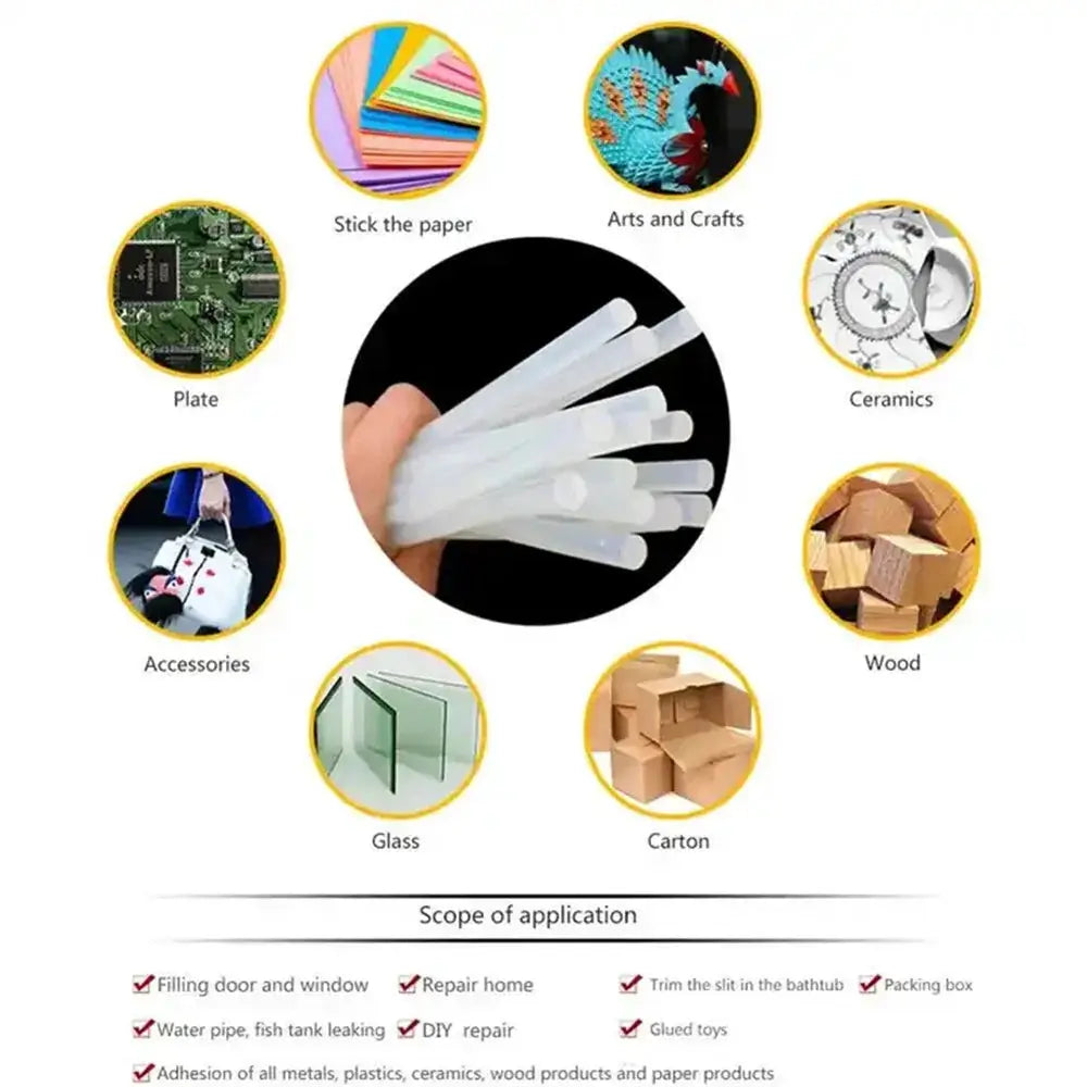 Hot Melt Glue Sticks 7mm And 11mm Translucent Durable Adhesive Rods For Glue Guns DIY Home And Industrial Repairs