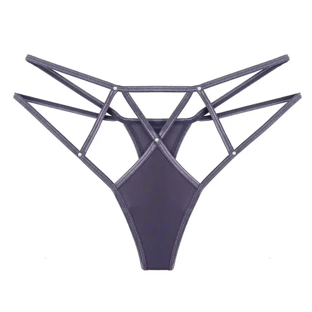SilkNova Lingerie Elastic Hollow Out Low Waist G Strings Thongs Breathable Nylon Ice Silk All Day Comfort