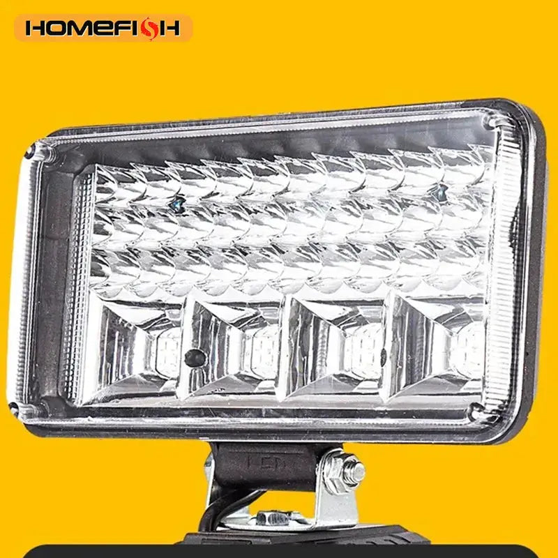 HOMEFISH LED work light for Makita 18V battery on mounting bracket, portable camping flood lamp
