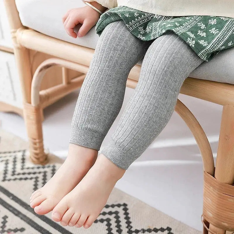 Spring Autumn Baby Boys Girls Pants Leggings Tights Cotton Stretch Knitting Trousers For 0 To 6 Years