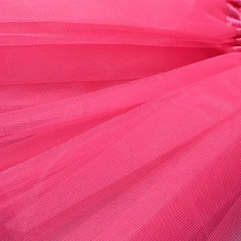 DreamDance Girls Elastic Ballet Tutu Skirt Three Layer Tulle Satin Waistband For Full Ball Gown Look Ages 2 To 8