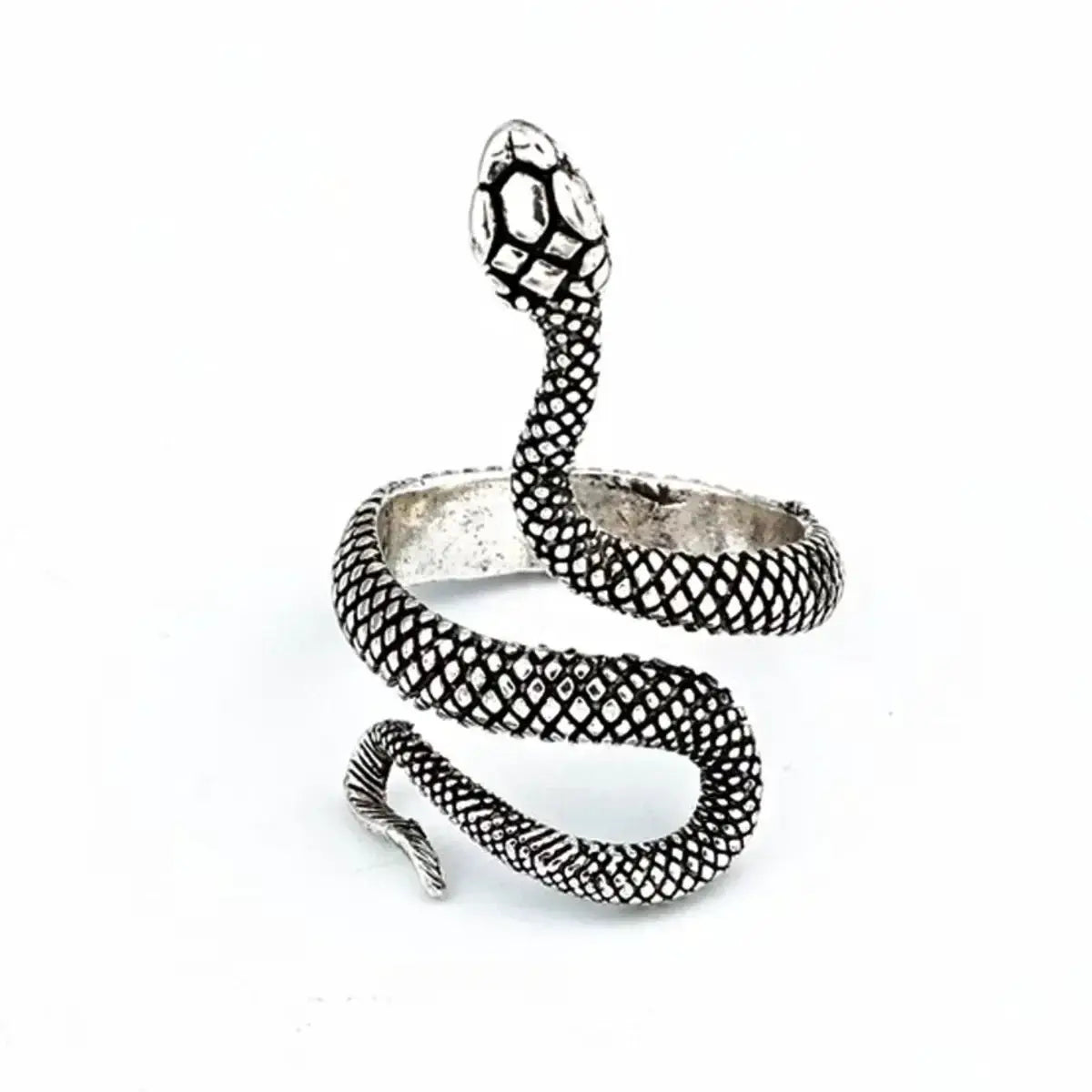Unisex Punk Goth Snake Ring Black Plated Adjustable Fashion Jewelry For Men And Women Party Gift