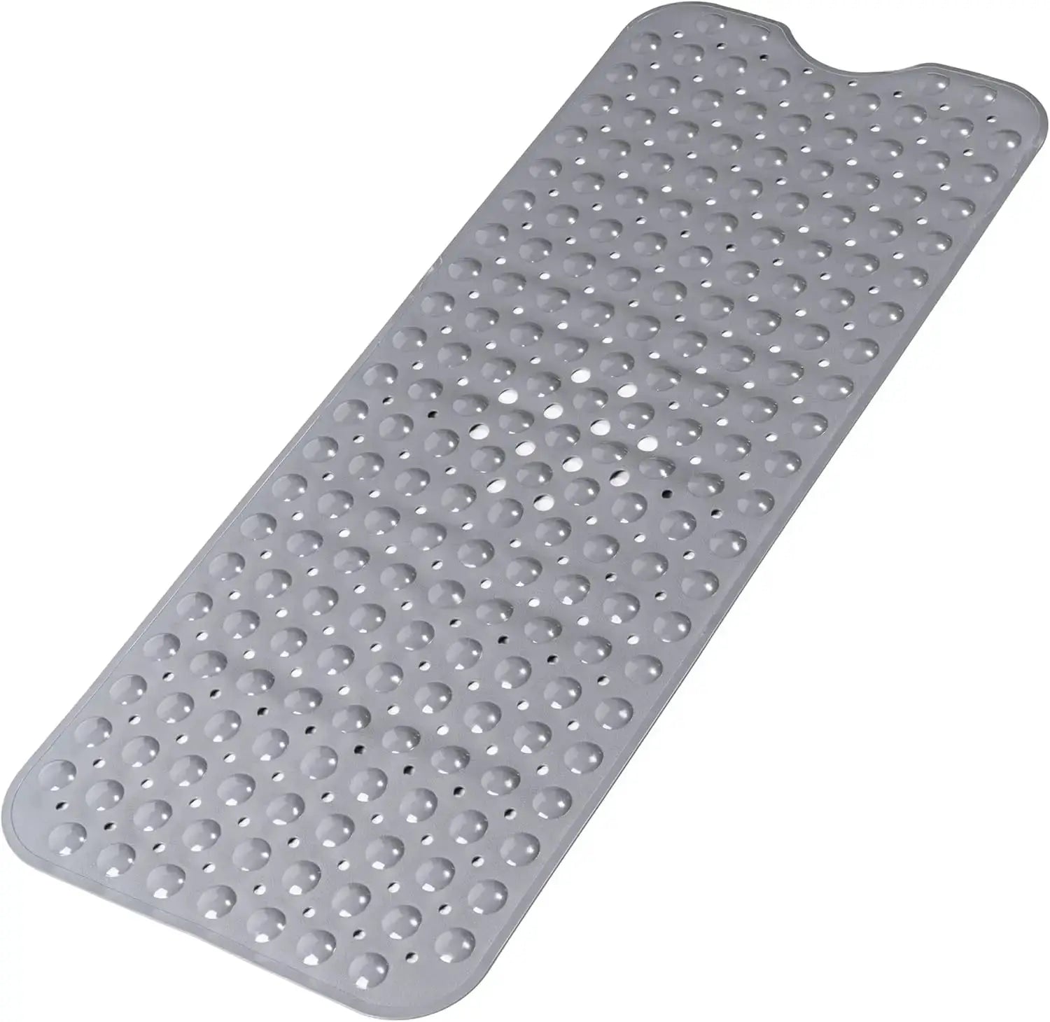 Simples Market gray non-slip bathtub mat 40x100 cm with suction cups and drain holes