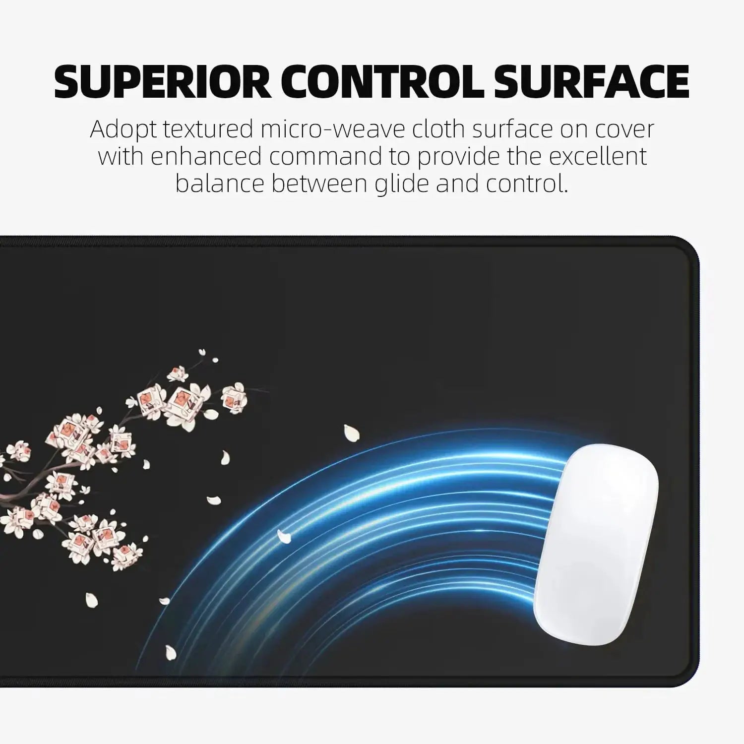 Large Extended Gaming Mouse Pad With Stitched Edges And Non Slip Rubber Base For Desk And Office Setup