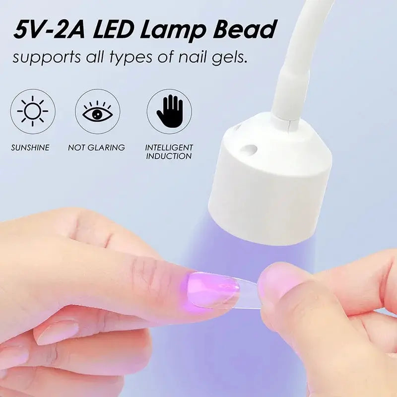 Mini Nail Dryer UV LED Nail Lamp Foldable USB C Nail Gel Polish Quick Dry Nail Art Dryer Manicure Tool