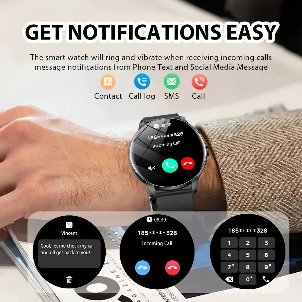 LAXASFIT 2026 Fashionable Mens Smartwatch With Wireless Calling And Digital Fitness Tracker For Android And iOS
