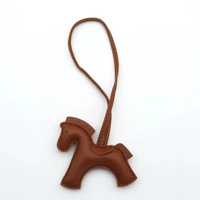 Premium PU Leather Pony Embellishment Car Keychain Multicolor Horse Design For Bags Keys Gift Birthday