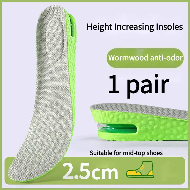 Air Cushion Height Increase Insoles Breathable Shock Absorbing Insoles For Men Women Sports Shoes