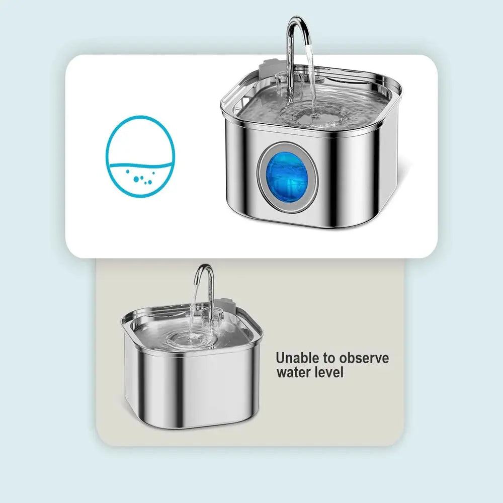 3.2L Stainless Steel Pet Water Feeder Auto Cat Fountain And Smart Dog Water Dispenser With Visual Window
