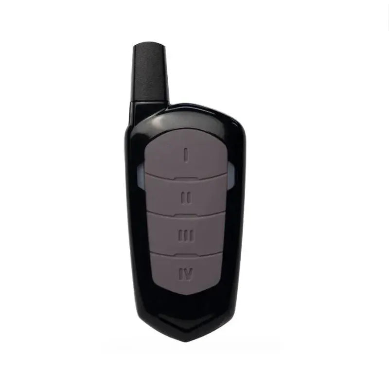 Simples Market garage remote control duplicator, black handheld unit with four gray buttons, 433MHz