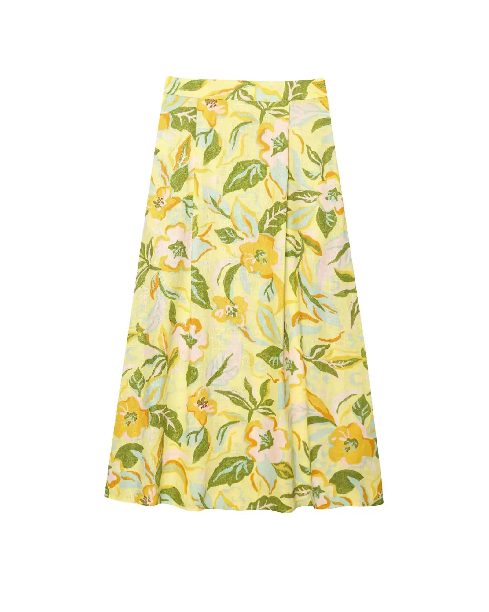Floral Print Two Piece Set Women Crop Camisole A Line Skirt Beachwear