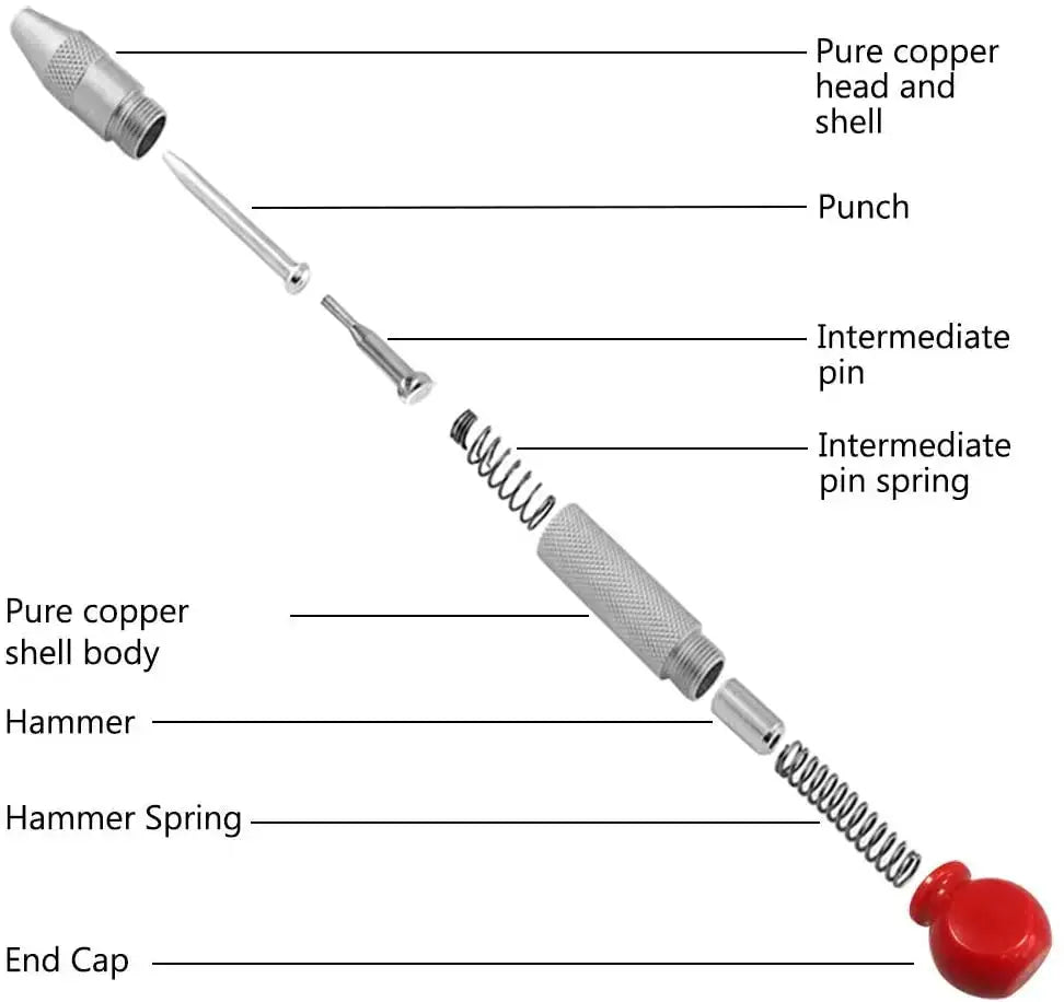 Automatic Center Punch Tool Non Slip Spring Loaded Marking Tool For Woodworking And Metalworking