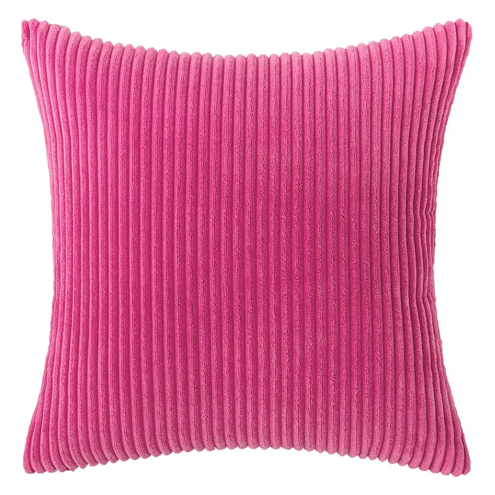 Pillow cover by Simples Market in lilac pink corduroy with vertical ribbed texture