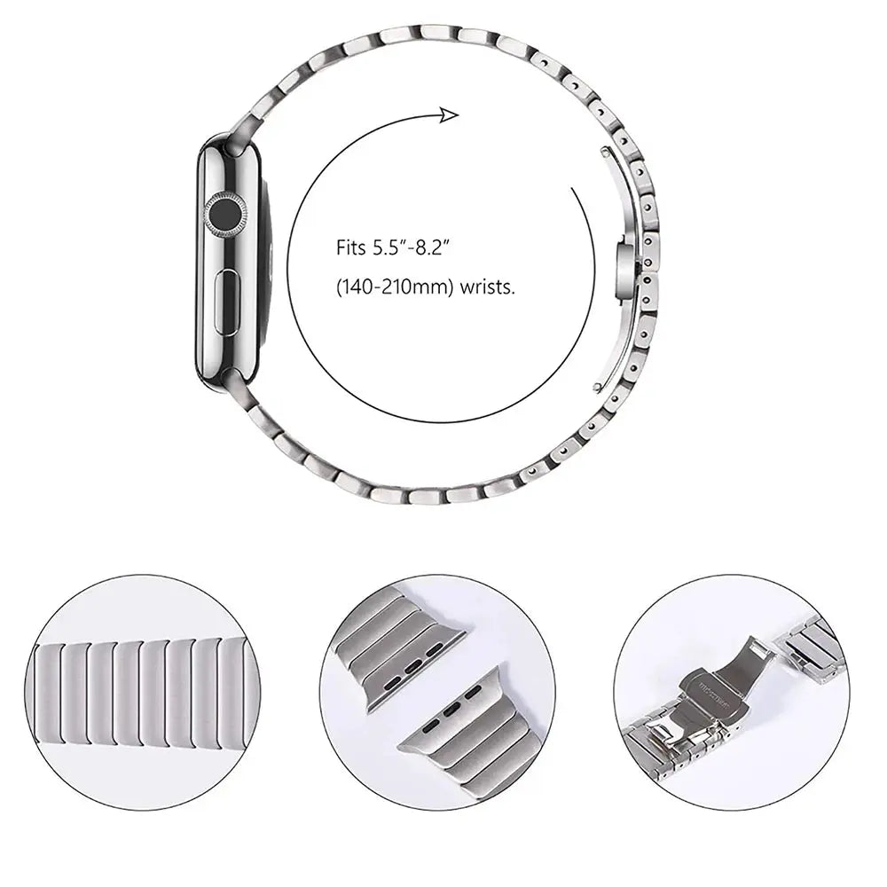 Luxury Stainless Steel Strap For Apple Watch Series 10 9 8 7 46mm 45mm 41mm  Link Bracelet Iwatch Ultra 2 49mm IWatch Metal Band