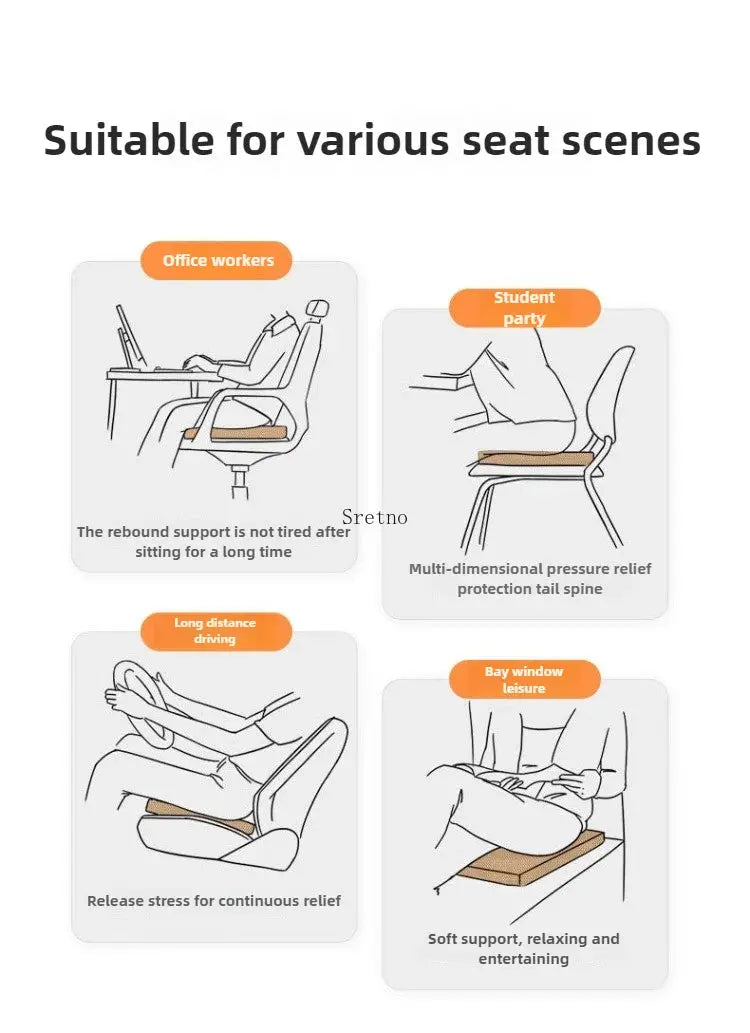 Natural latex cushion 50x50 by Simples Market, suitable for office chair, student desk, car seat, sofa or floor use.