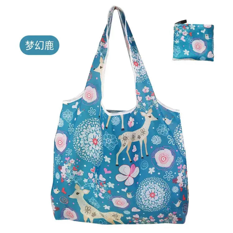 EcoCarry Large Foldable Reusable Tote Bag Made From 190T Polyester For Grocery Shopping Beach Storage