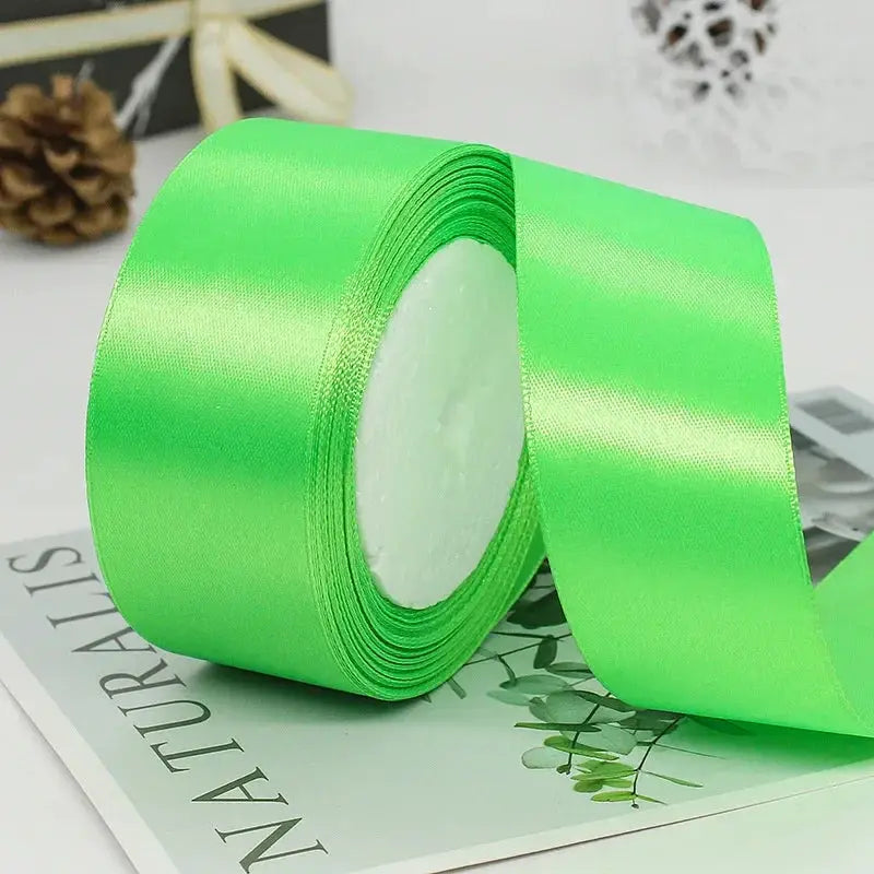 22 Meters Satin Ribbon Assorted Colors 6mm Wide 100 Percent Polyester Gift Wrap Craft Bow