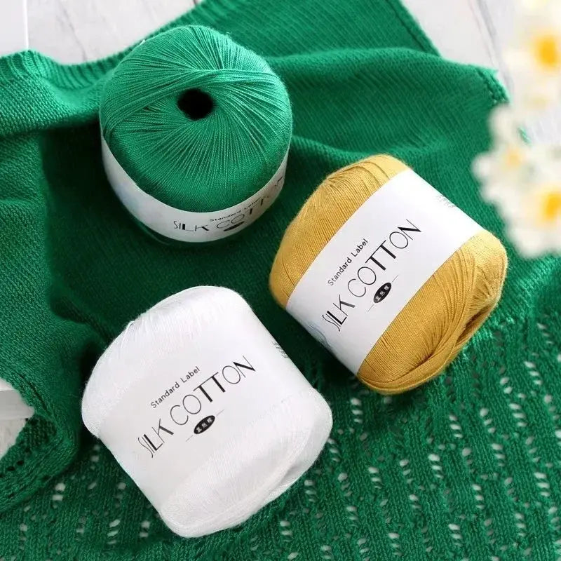 50g Silk Lace Cotton Milk Crochet Yarn For Baby Hand Knitting Warm Soft Thread Cross Stitch Supplies