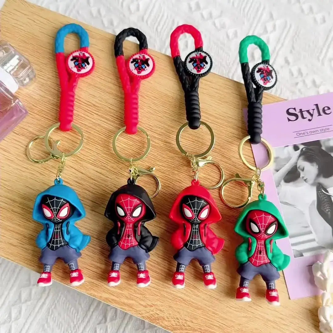 Marvel Spider Man Keychain 1 Pack or 4 Pack Avengers Cartoon Comics Key Ring Pendant Gift for Friends