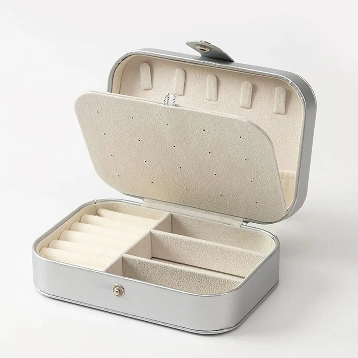 Portable MultiCompartment Jewelry Box With Velvet Lining Pink Travel Friendly Jewelry Organizer For Accessories