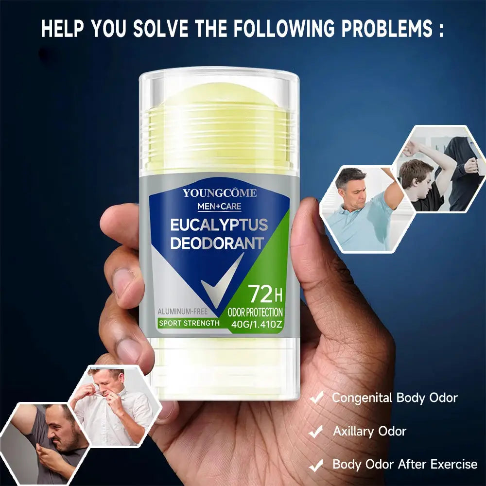 Men's Deodorant Roll-On Stick For Odor Control And Sweat Reduction, Fast Drying Long-Lasting, Portable Freshness