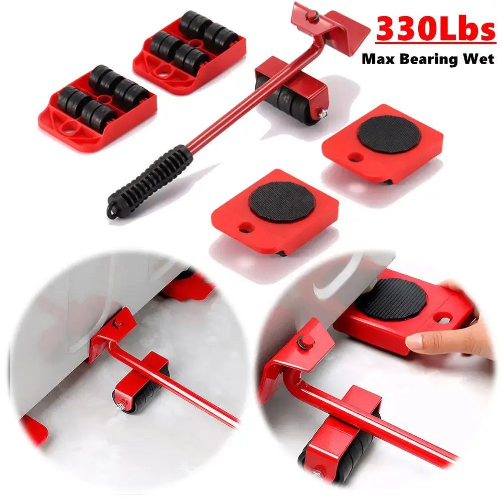 Heavy Duty Furniture Mover With Wheels Ergonomic Handle Lifter And Slides Kit For Carrying And Moving
