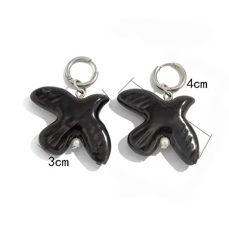 White Peace Dove Hoop Earrings For Women Geometric Round Metal Jewelry Gift Party Accessories